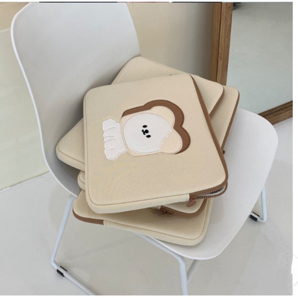 Túi Đựng Laptop Họa Tiết Bánh Mì Nướng Dễ Thương Cho Ipad Pro 11 12.9 ASUS 11 13 14 15 15.6 Inch