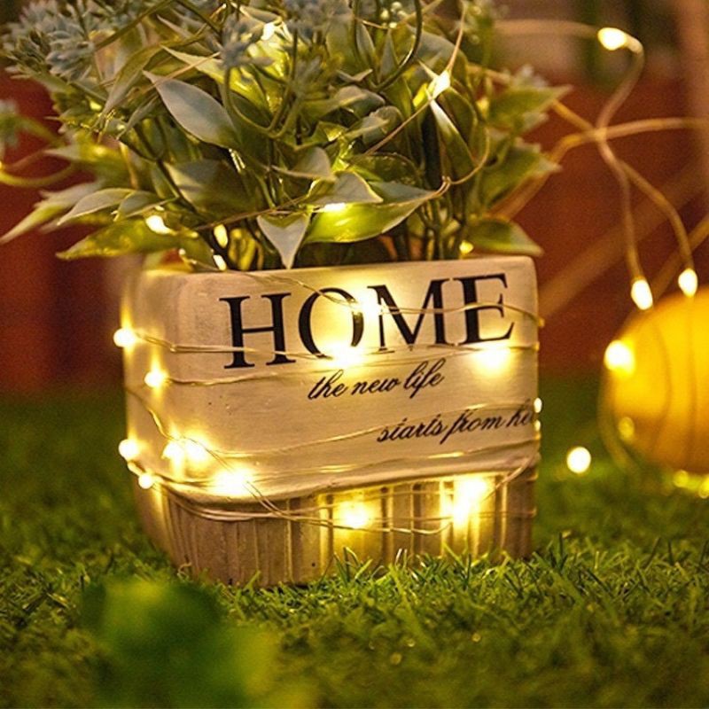 Đèn LED Đom Đóm 1 mét, 2 mét, 3 mét- Có sẵn PIN - Phụ kiện trang trí tiểu cảnh, decor nhà cửa bàn làm việc, noel