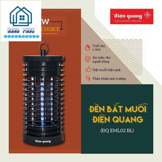 Đèn bắt muỗi Điện Quang ĐQ EML02 BL, máy diệt côn trùng lưới điện, ánh sáng thu hút ruồi muỗi và giết ruồi muỗi