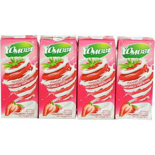 Lốc 4 Hộp Yomost Hương Dâu [Giá Trừ Khuyến Mãi ]