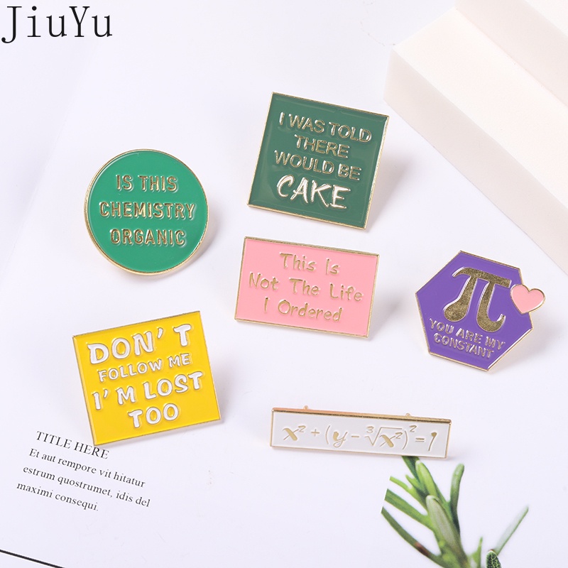 Huy Hiệu Cài Áo Ba Lô In Câu Nói Công Thức Toán Học Tráng Men Cho Bạn Bè Bán Sỉ