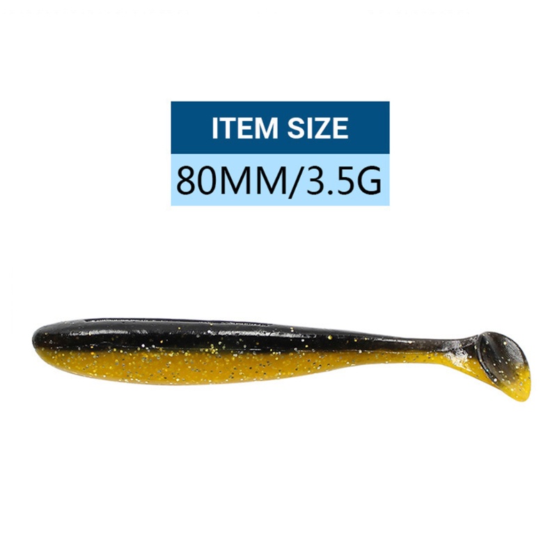 QQ Bộ 6 Mồi Câu Cá Giả Bằng Silicon Mềm Kích Thước 8cm 3.5g Hai Màu Sắc Bắt Mắt