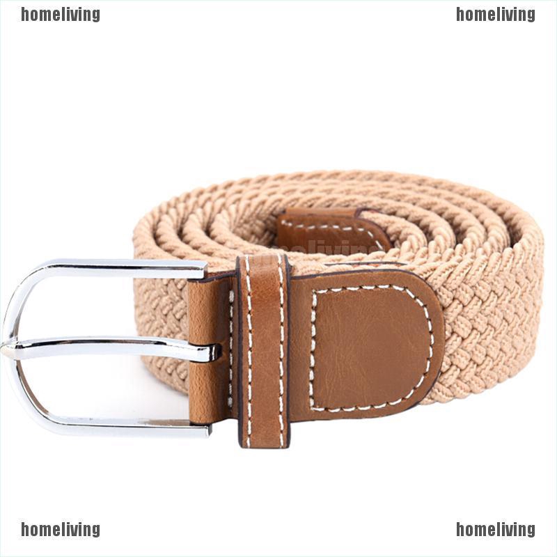 Thắt Lưng Vải Canvas Bện Co Giãn Có Khóa Thời Trang Cho Nam