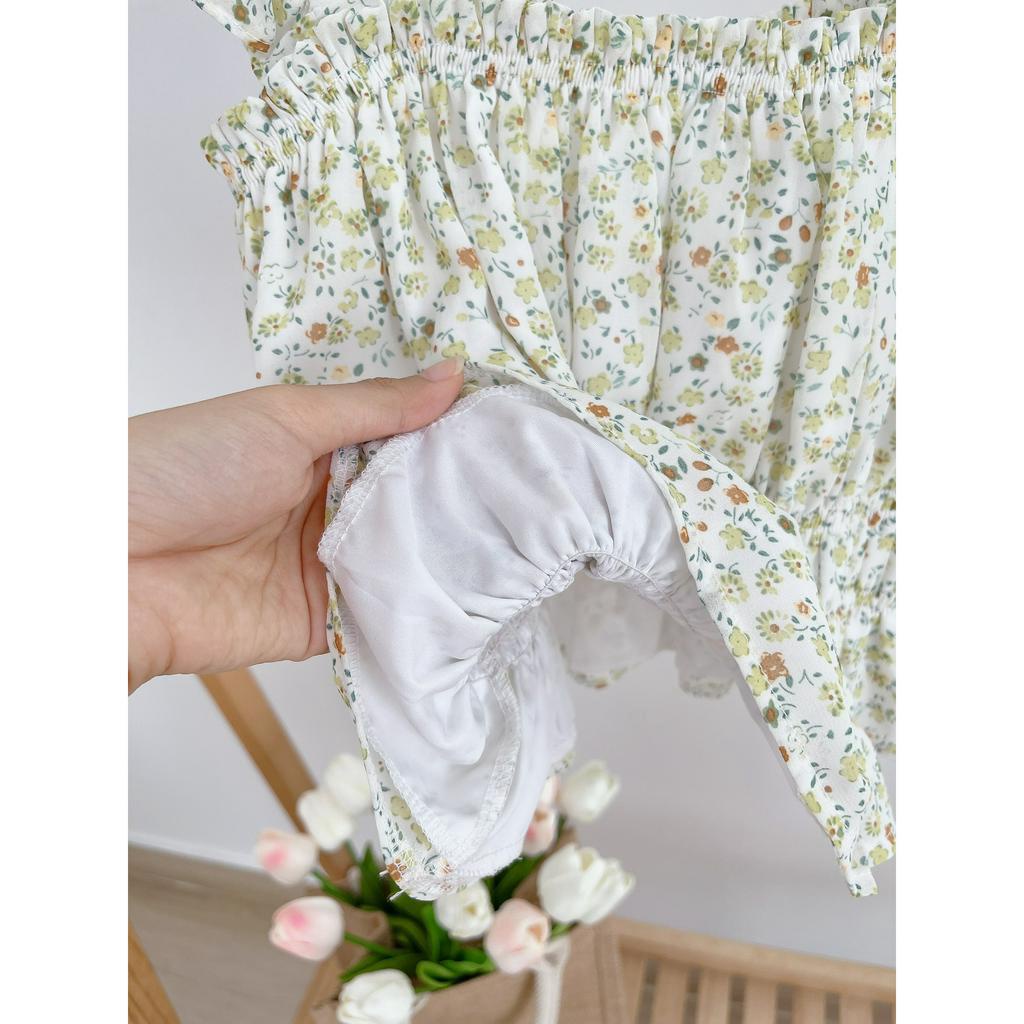 Áo Croptop 2 Dây Tay Cánh Tiên Hoa Nhí Vàng A02