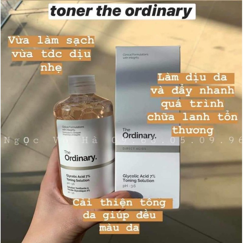 Toner tẩy da chết, sạch mụn, sáng da của the odinary chuârn có bill