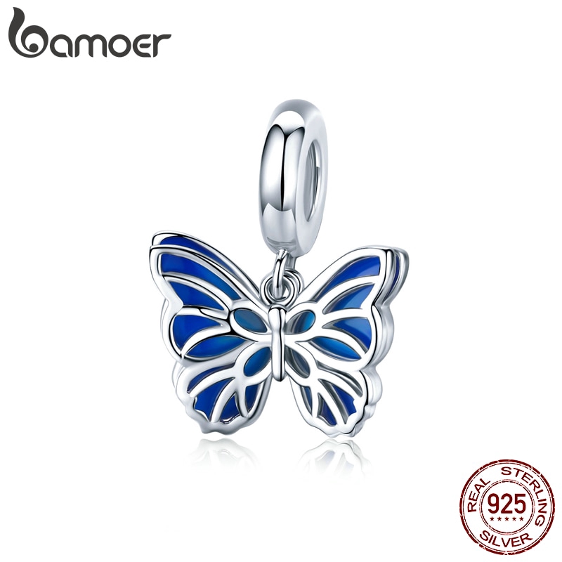 Mặt trang sức Bamoer bằng bạc 925 họa tiết bướm thanh lịch cho nữ