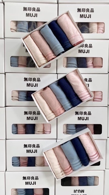 Hộp 5 quần lót gân kẻ chất cotton siêu mát