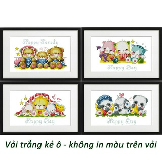 Tranh thêu chữ thập không in màu trên vải - mẫu soda 20 x 13 cm
