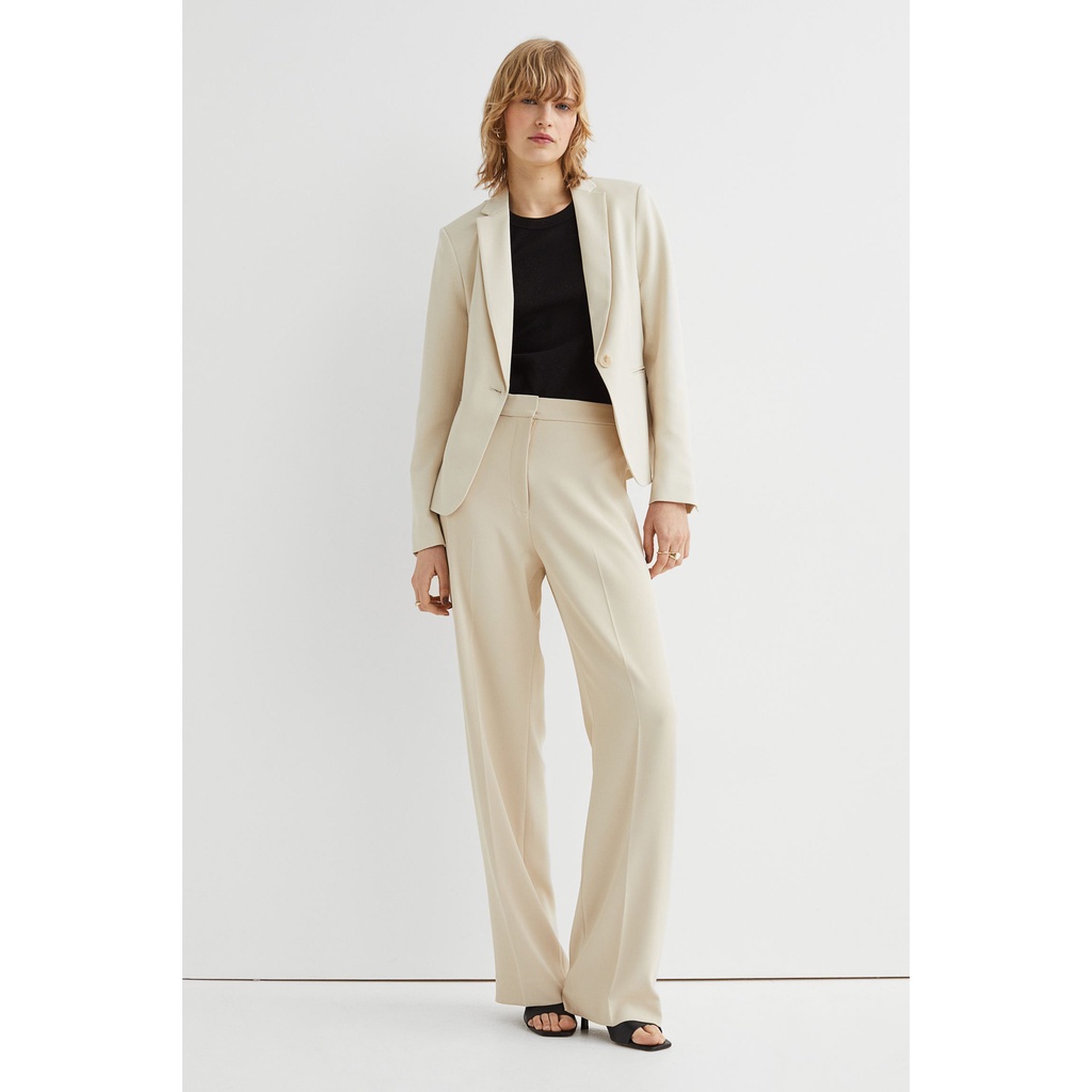 H&M Đức - Blazer tay áo đính nút màu trắng kem hai túi sale auth cao cấp chính hãng có sẵn 0988242011