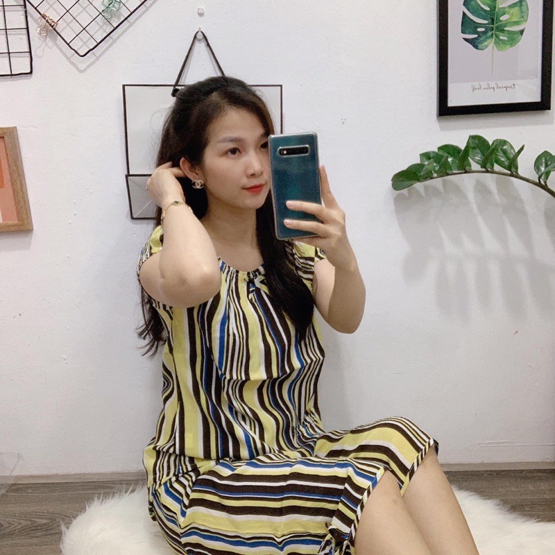 Bộ lanh (Royan) lửng chun cổ chất lanh chuẩn đẹp VT