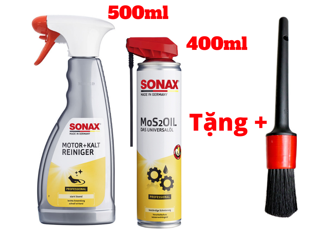 Bộ Bảo Vệ Dưỡng Và Vệ Sinh Khoang Máy Chuyên Nghiệp Sonax Tặng Cọ