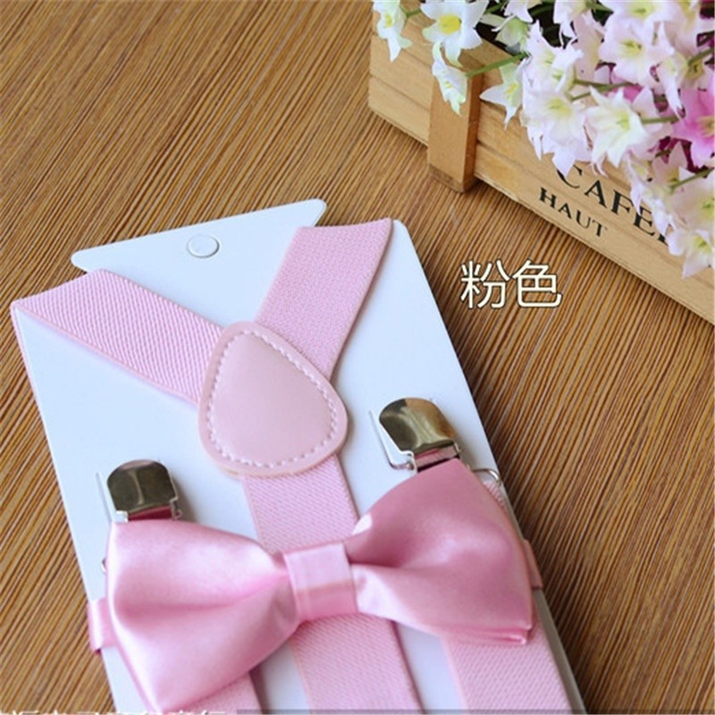 Dây đai quần yếm co giãn có thể điều chỉnh đính nơ dễ thương cho bé