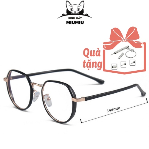 Gọng kính cận phong cách thời trang nam nữ, gọng kính tròn kim loại cao cấp xu hướng mới