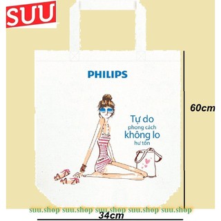 TÚI CANVAS MÀU TRẮNG TẨY PHILIPS PHONG CÁCH