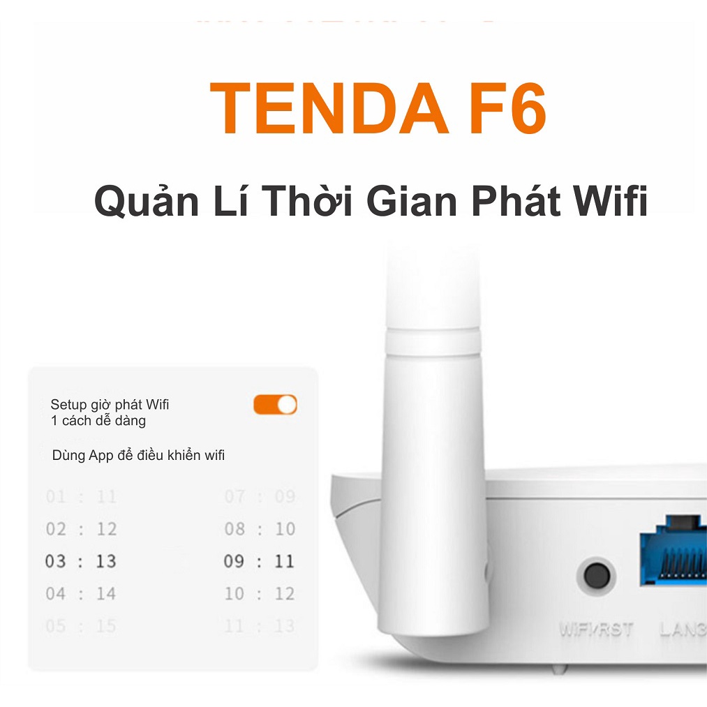 Tenda Thiết bị phát Wifi F6 Chuẩn N 300Mbps - Chính hãng bảo hành 3 năm