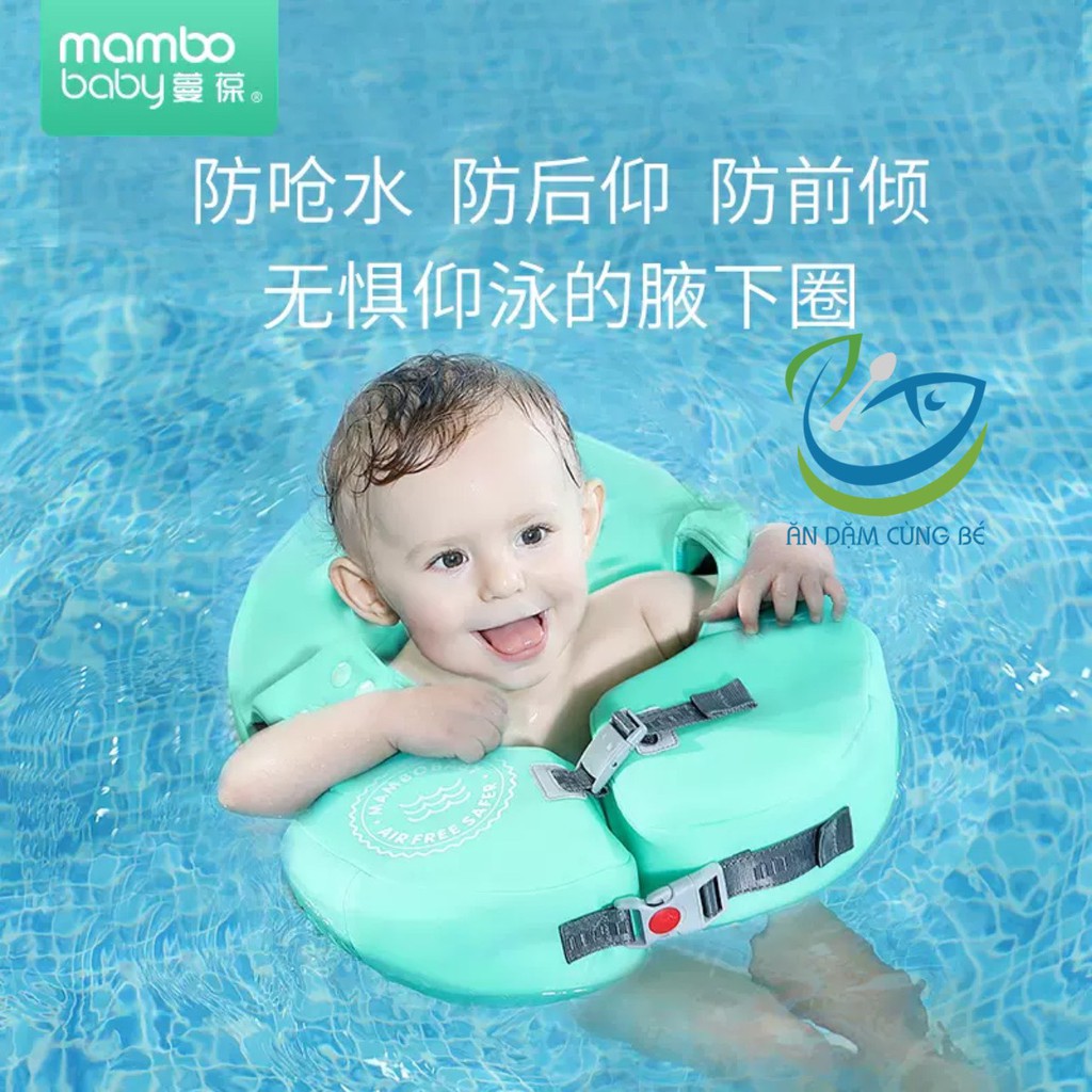 Phao bơi tắm chống lật cho bé trẻ em MAMBOBABY cao cấp, phao bơi tay lưng cho bé từ 8 tháng