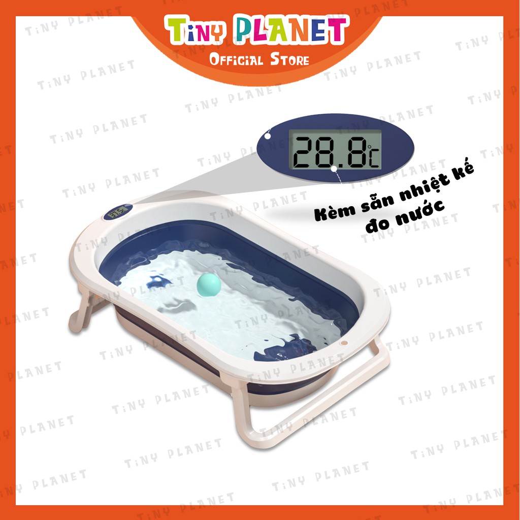 [2 MẪU] Chậu tắm gập gọn kèm nhiệt kế đo nước Tiny Tots cho bé