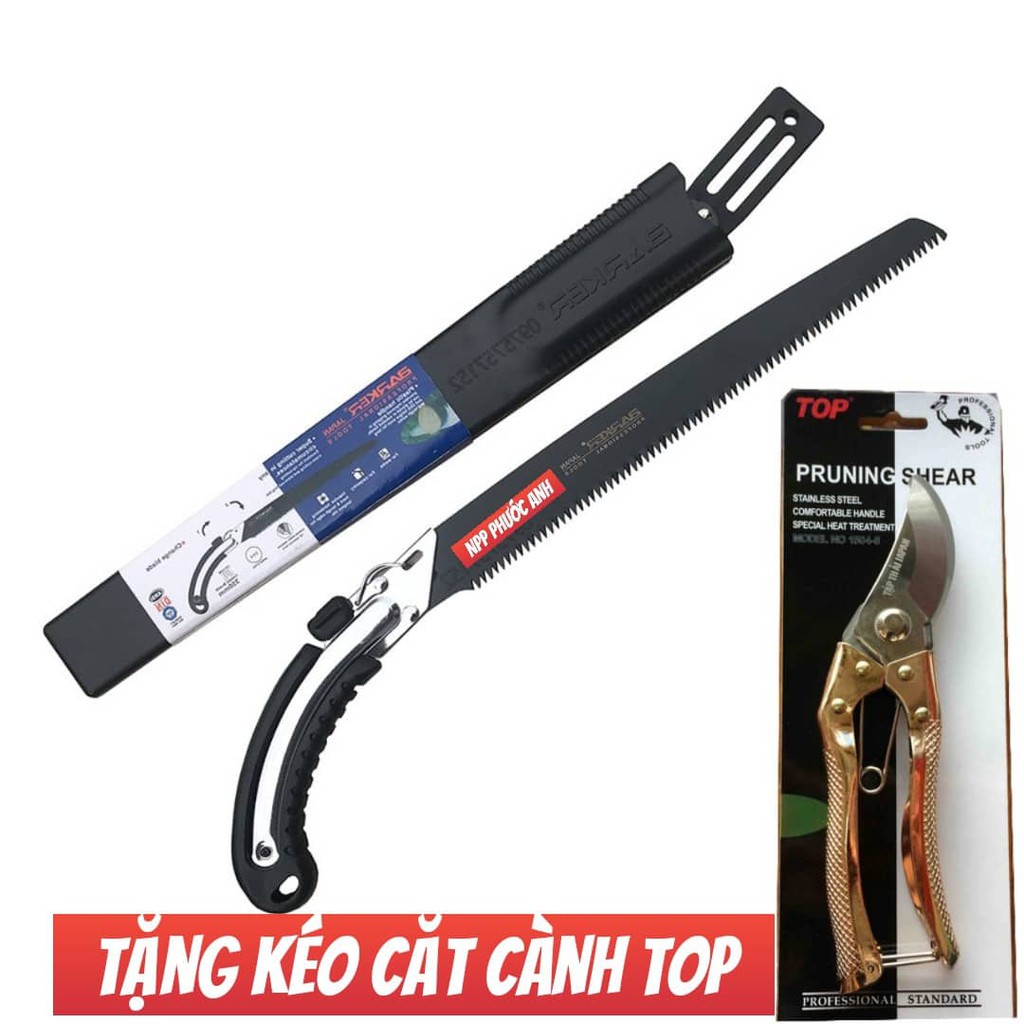 Cưa gỗ cầm tay 350mm Barker - Tiêu chuẩn Nhật Bản có bao đựng TẶNG KÉO CẮT CÀNH TOP CAO CẤP