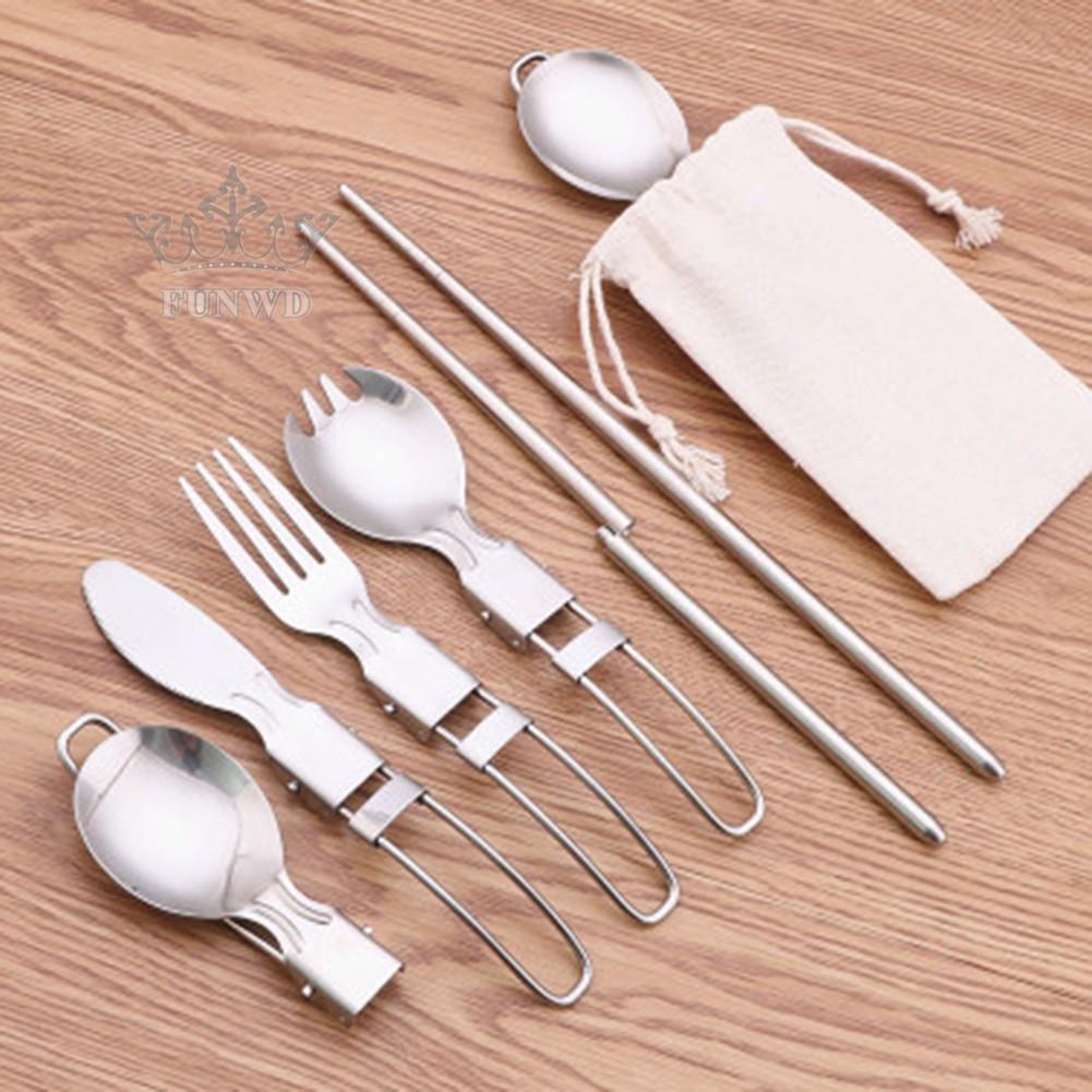 Bộ muỗng đũa nĩa ăn bằng inox có túi đựng tiện dụng