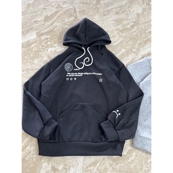 Áo hoodie sadboi máy ảnh/ tin nhắn mũ 2 lớp