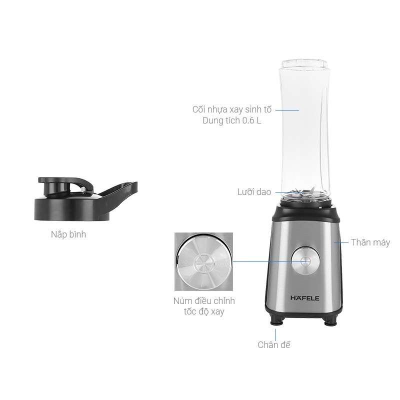 Máy xay sinh tố mini dùng làm bình nước uống 0.6L Hafele GS-621 / 535.43.263 350W - Hàng chính hãng
