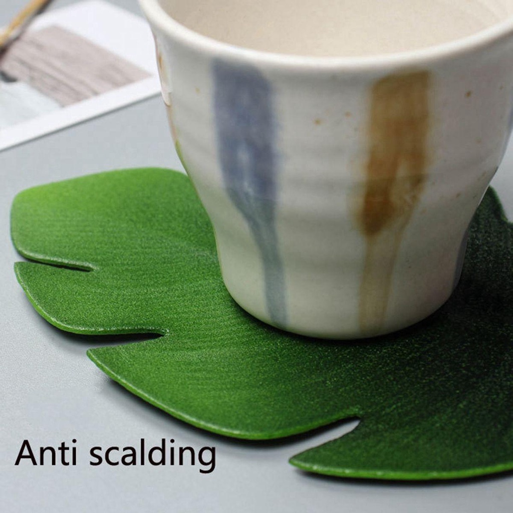 Đế Lót Ly Bằng Ngà Hình Lá Cọ Nhiệt Đới Phong Cách Hawaii