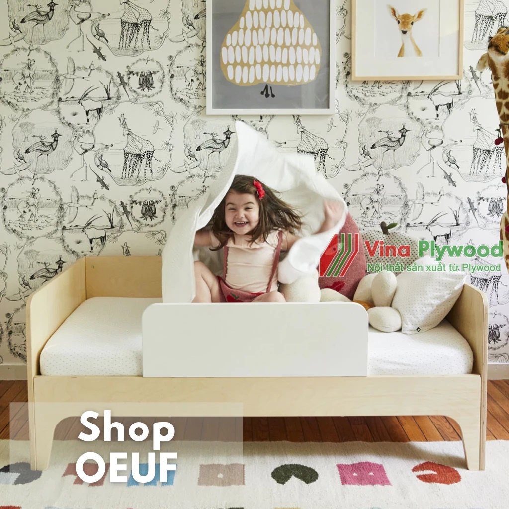 Giường trẻ em kết hợp sofa cho bé mẫu mới 2022 chất liệu gỗ plywood phủ melamin
