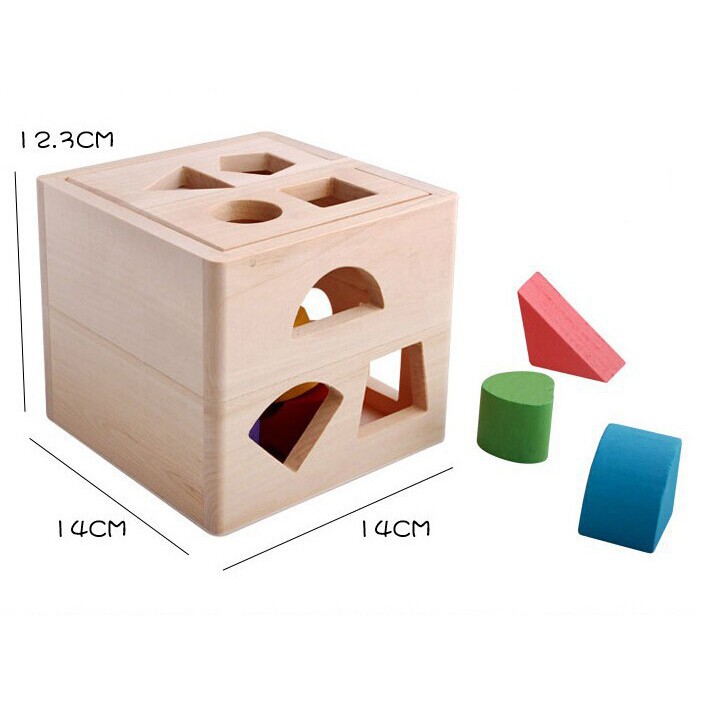 Đồ chơi gỗ hình hộp thả khối - Đồ chơi giáo dục gỗ an toàn