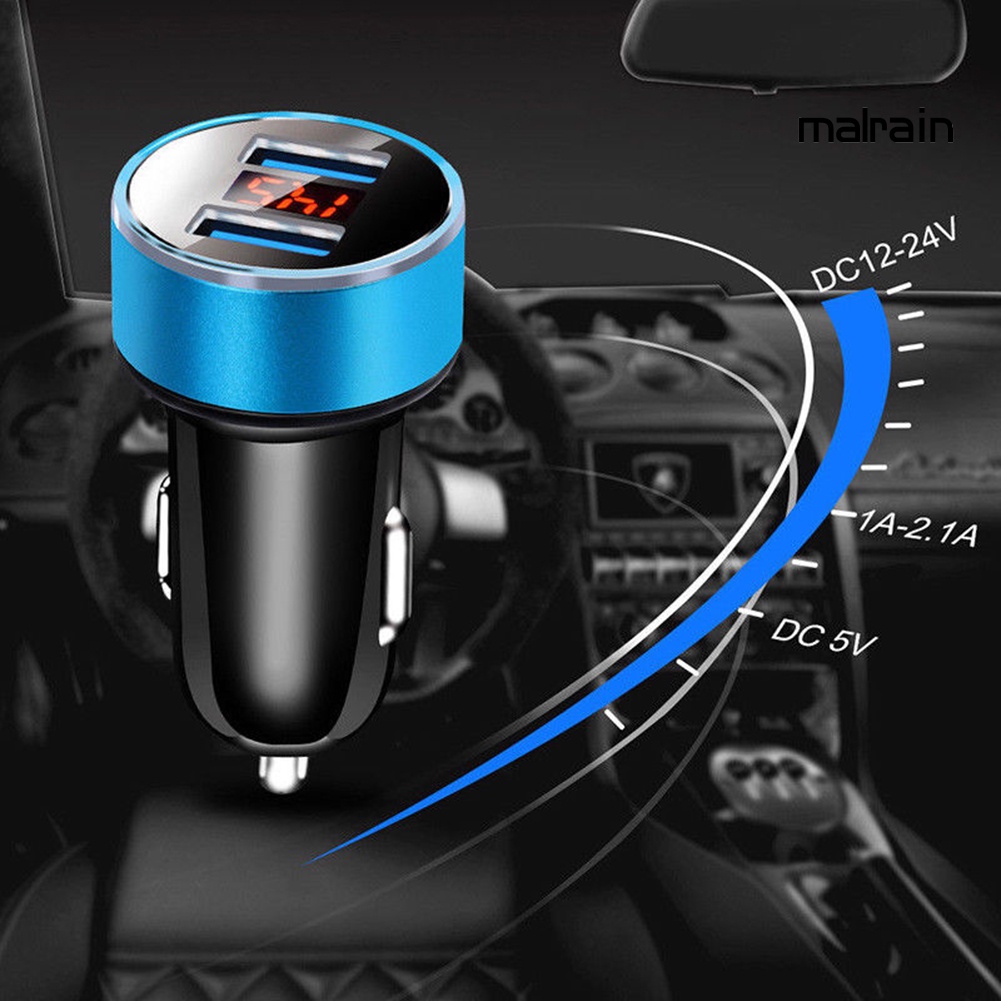 Tẩu Sạc Nhanh 5V 3.1A Màn Hình LED Kỹ Thuật Số Cổng USB Kép Di Động Cho Xe Hơi