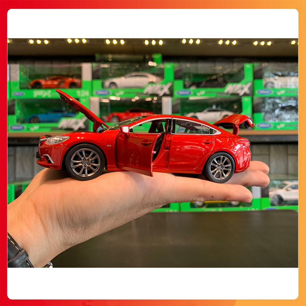 Mô hình xe Mazda 6 tỉ lệ 1:32 ATENZA màu đỏ (Fullbox, có hộp meca và đế)