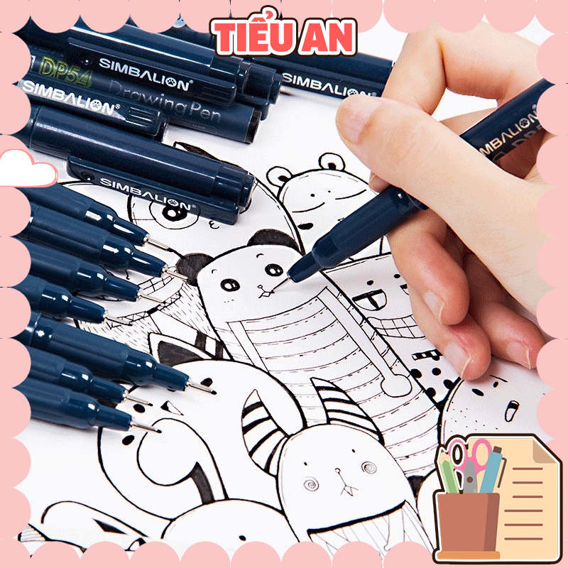 Bút ngòi kim Mực Đen - SimBalion (Ngòi từ 0.05 đến 0.8 mm) - Phác hoạ và tô vẽ