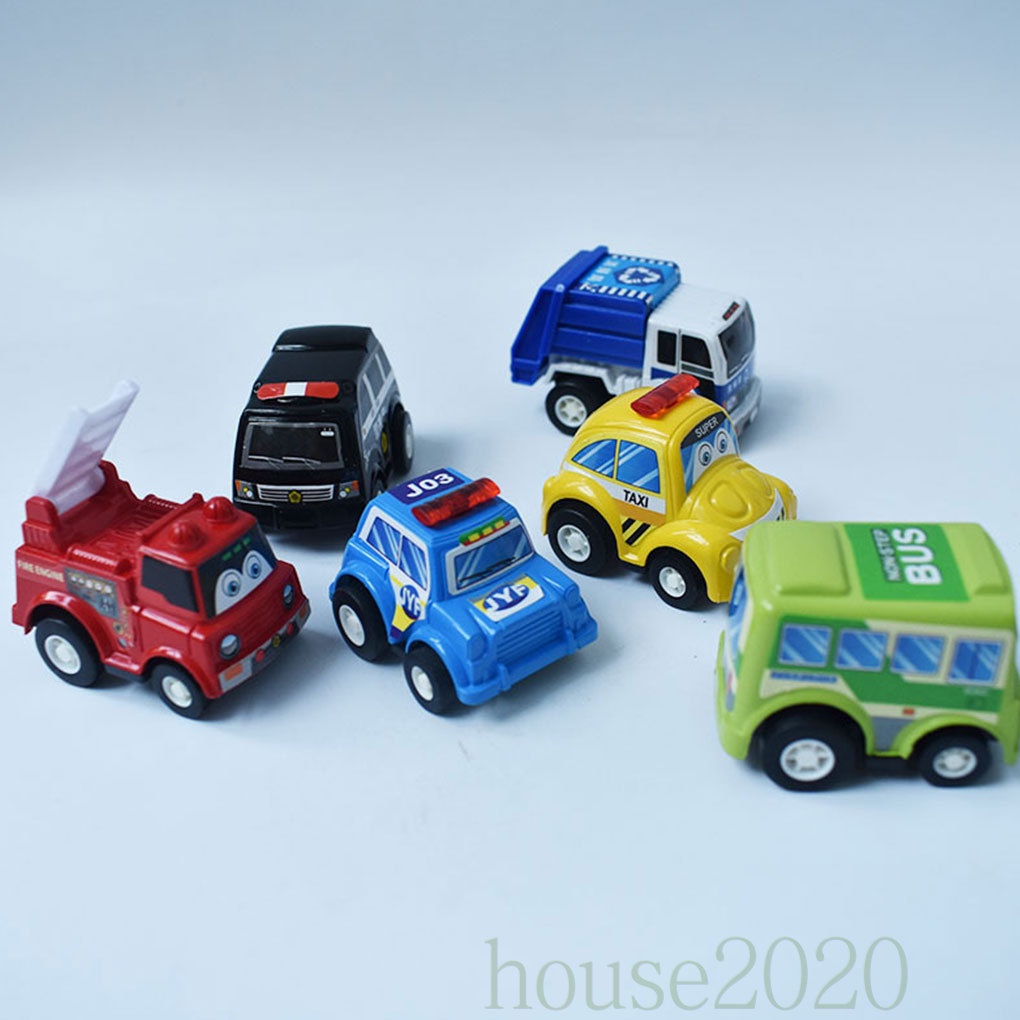 Bộ 6 Mô Hình Xe Đồ Chơi Hoạt Hình Xe Tải Mini 2020 Cho Bé Trai