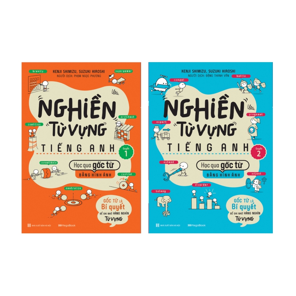 Sách - Combo Nghiền từ vựng Tiếng anh - Học qua gốc từ bằng hình ảnh (Quyển 1 + Quyển 2)