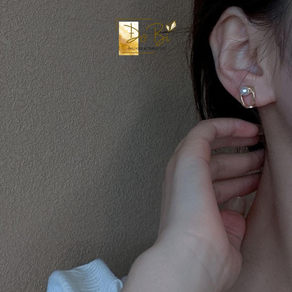 Bông tai chuôi bạc S925 mix hạt ngọc Ulike ĐôBi