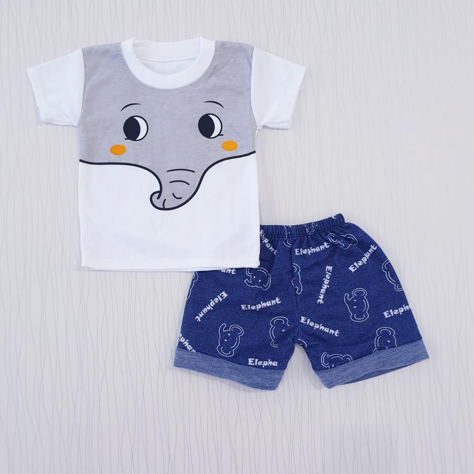 Bộ quần áo in hình chú voi dễ thương cho bé trai