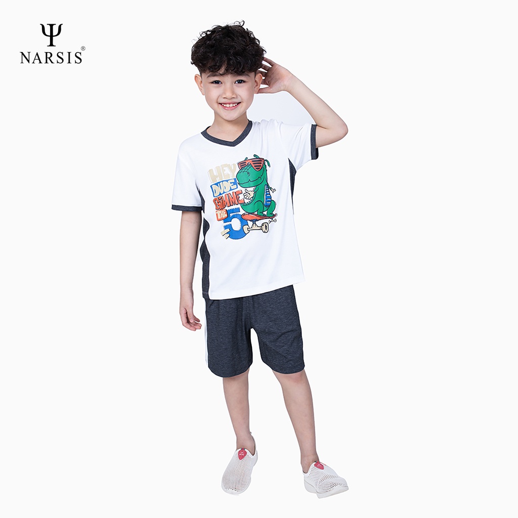 Bộ cộc tay bé trai nhiều mẫu Narsis KE1034 KE1035 KE1036 vải cotton mềm mịn mát