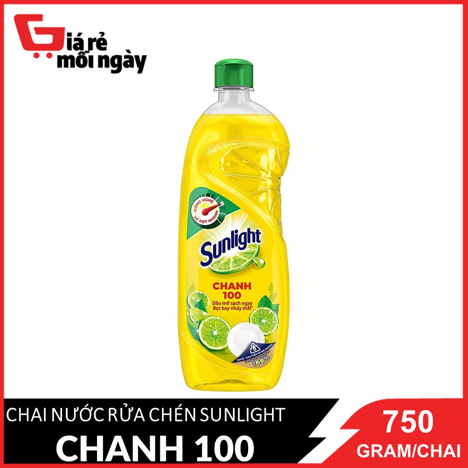 Nước rửa chén Sunlight Chanh 100 Chai 750g