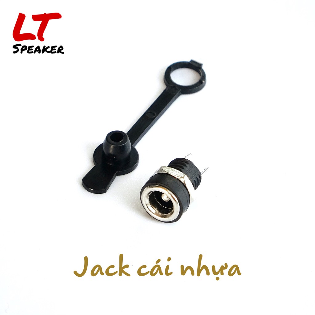 Jack DC 5.5 x 2.1mm Jack cái kim loại, đồng thau, Jack đực nhựa - ron chống nước