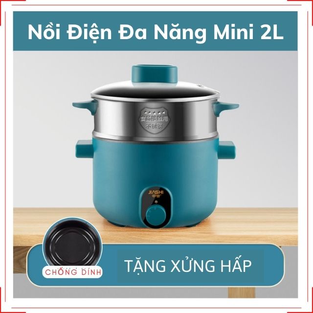 Nồi Lẩu Điện Đa Năng Mini 2L, 3L Chống Dính Nấu Lẩu Nấu Mì Nấu Cháo Chiên Xào Kho Hấp Hầm Cho 3 -6 Người Ăn Seha2021