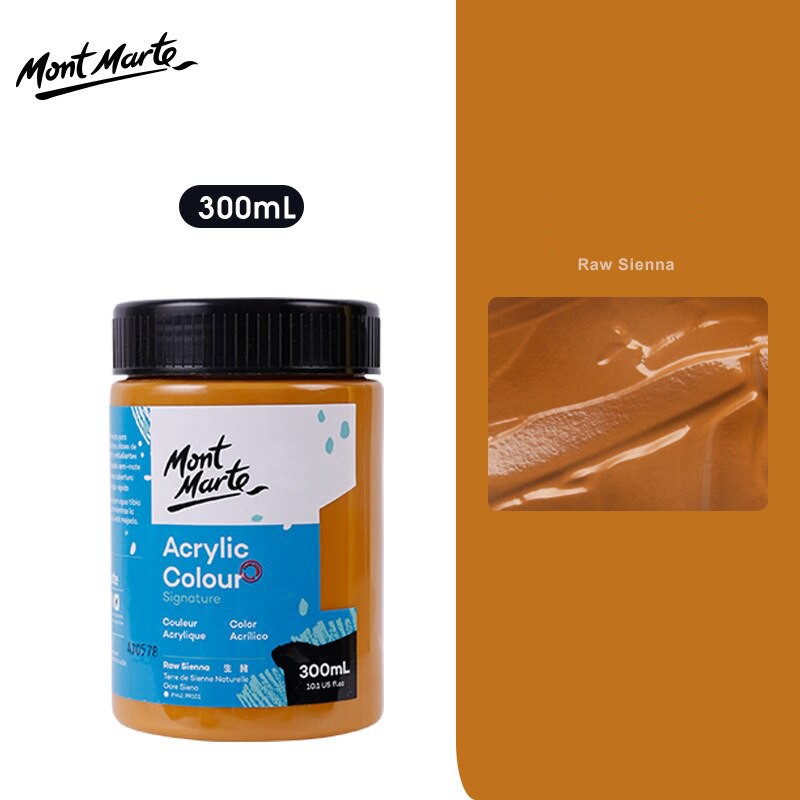 Màu Acrylic Mont Marte 300ml - Raw Sienna - Acrylic Colour Paint Signature 300ml (10.1oz) - MSCH3062