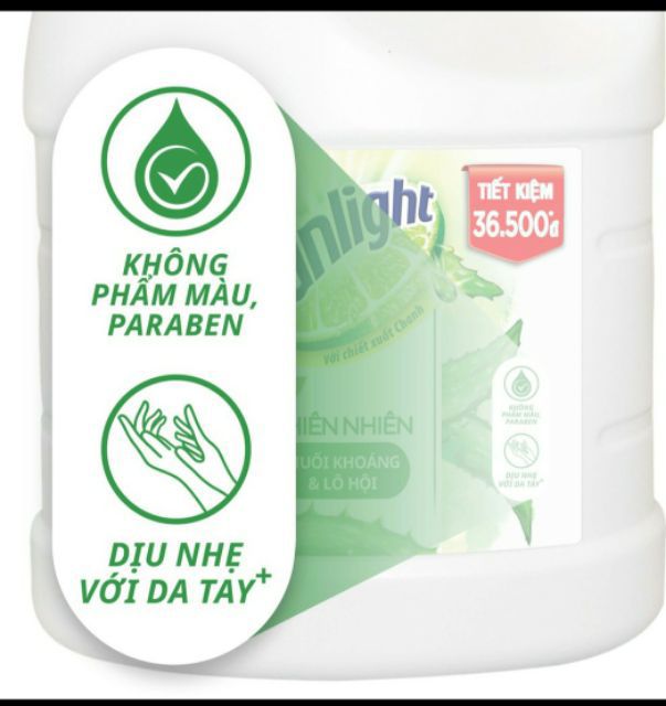 NƯỚC RỬA CHÉN SUNLIGHT 3,6L trọng lượng 3,8kg . nước rửa chén từ thiên nhiên