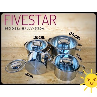 Bộ nồi cao cấp fivestar b4-lv-3304 quai vuông đun được mọi loại bếp
