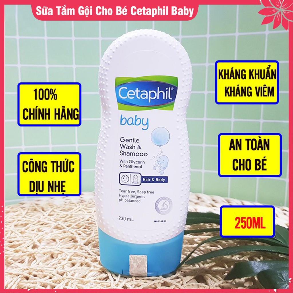 Sữa Tắm Gội Toàn Thân Cho Bé Sơ Sinh Cetaphil Baby Gentle Wash & Shampoo 230ml