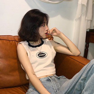 Áo lửng in họa tiết thời trang Ulzzang Harajuku Hàn Quốc dành cho nữ