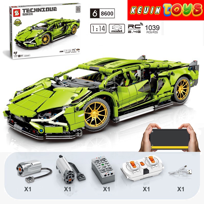 Đồ Chơi Lắp Ráp Kiểu LEGO TECHNIC Điều Khiển Từ Xa RC Siêu Xe Lamborghini Sian Model SY8600 Với 1254 Mảnh Ghép