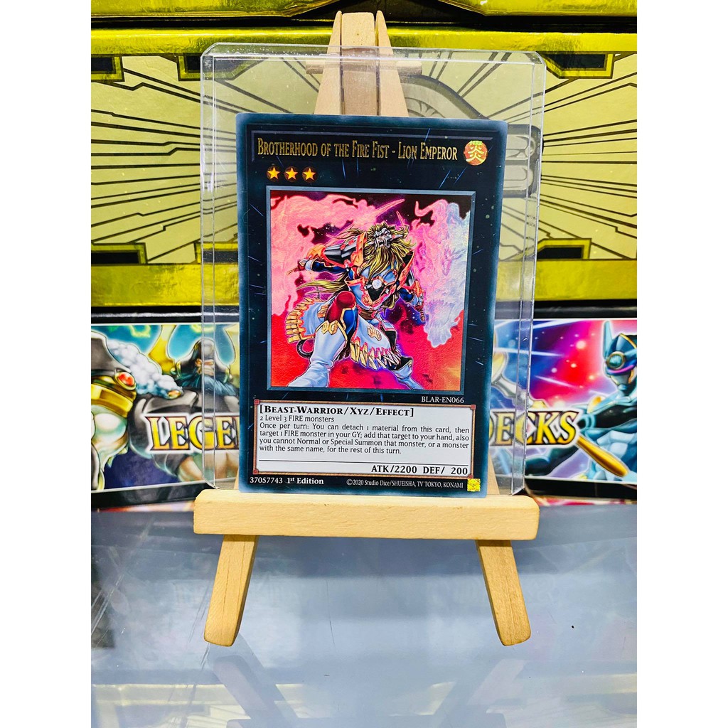 [ Dưa Hấu Yugioh ] Lá bài thẻ bài Brotherhood of the Fire Fist - Lion Emperor - Ultra Rare - Tặng bọc bài nhựa bảo quản