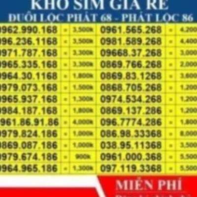 SỐ ĐẸP Đuôi Lộc Phát 68 - Phát Lộc 86 Viettel 