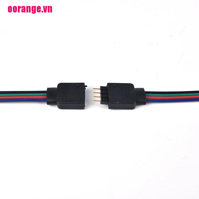 Set 10 Cáp Nối Đầu Đực + Đầu Cái 4-Pin Cho Dây Đèn Led 3528
