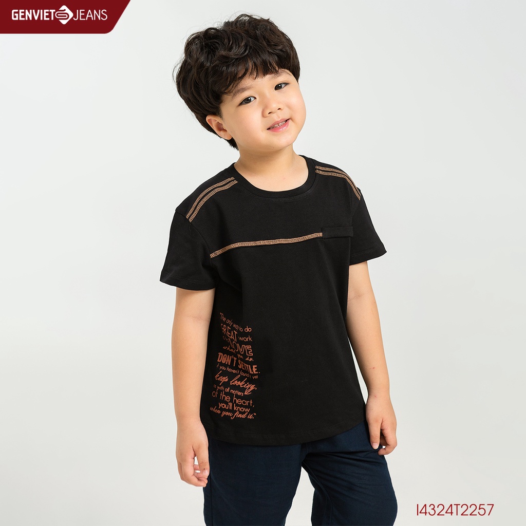 Áo T Shirt Bé Trai Genviet In Họa Tiết Chữ I4324T2257