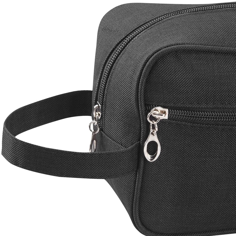 Túi đựng đồ dùng vệ sinh 600D bằng nylon chống thấm nước màu đen tiện dụng cho nam và nữ